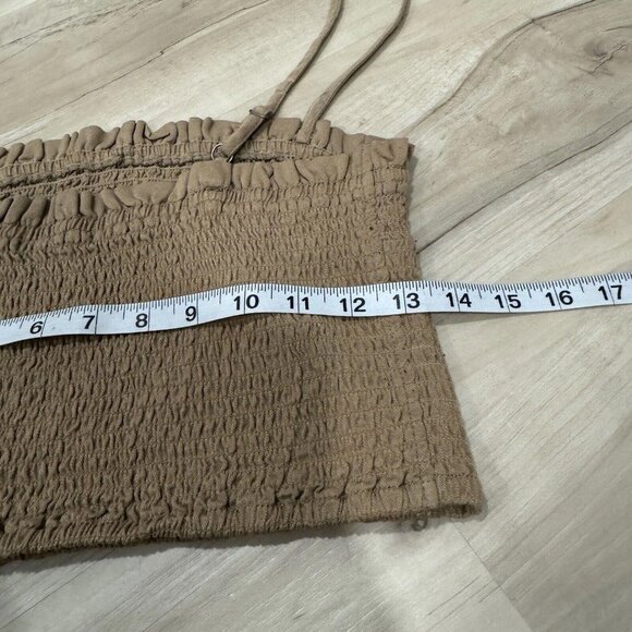 womens abercrombie and fitch Croptop Brown Tan Large L Scrunch - Picture 5 of 6